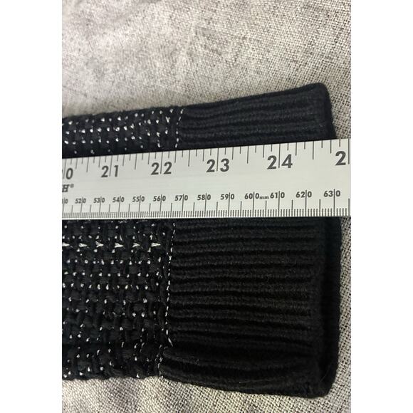 NWT Michael Kors XL Oversized Sweater Black Silver Knit Textured Crewneck Top - Picture 8 of 9